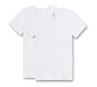 Sanetta Jungen T-Shirt, 2er Pack - Unterhemd, Basic, Organic Cotton Weiß 152