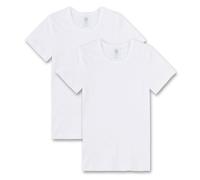 Sanetta Jungen T-Shirt, 2er Pack - Unterhemd, Basic, Organic Cotton Weiß 176