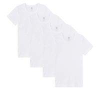 Sanetta Jungen T-Shirt, 4er Pack - Unterhemd, Basic, Organic Cotton 152 Weiß