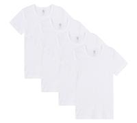 Sanetta Jungen T-Shirt, 4er Pack - Unterhemd, Basic, Organic Cotton Weiß 140