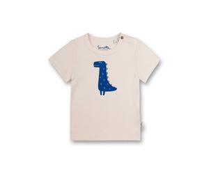 Sanetta Jungen T-Shirt - Baby, Kurzarm, Rundhals, Druckknopf, Print, 56-92 56 Beige