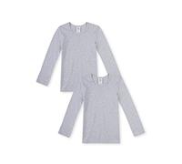 Sanetta Jungen T-Shirt Langarm im Doppelpack aus Bio-Baumwolle - Made in Europe - hellgrau Melange (1646), 92