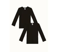 Sanetta Jungen T-Shirt Langarm im Doppelpack aus Bio-Baumwolle - Made in Europe - Schwarz (10015), 128