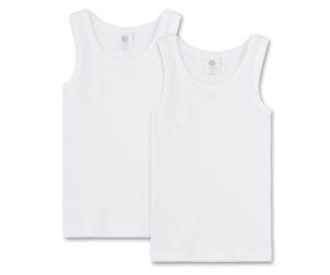 Sanetta Jungen Unterhemd 2er Pack - Shirt ohne Arm, Tank Top, Basic, Organic Cotton, weiß 116 (4-5 Years) 116 Weiß