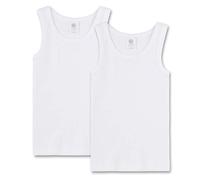 Sanetta Jungen Unterhemd 2er Pack - Shirt ohne Arm, Tank Top, Basic, Organic Cotton, weiß (152-2er Pack)