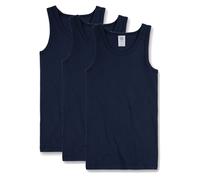 Sanetta Jungen Unterhemd 3er Pack - Shirt ohne Arme, Tank Top, Basic, Organic Cotton Blau 176