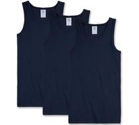 Sanetta Jungen Unterhemd 3er Pack - Shirt ohne Arme, Tank Top, Basic, Organic Cotton, dunkelblau 128 (6-7 Years) 128 Blau
