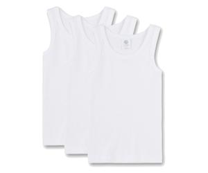 Sanetta Jungen Unterhemd 3er Pack - Shirt ohne Arme, Tank Top, Basic, Organic Cotton Weiß / 140 140 Weiß