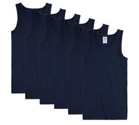 Sanetta Jungen Unterhemd 6er Pack - Shirt ohne Arme, Tank Top, Basic, Organic Cotton 104 Blau