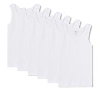 Sanetta Jungen Unterhemd 6er Pack - Shirt ohne Arme, Tank Top, Basic, Organic Cotton 176 Weiß