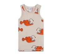 Sanetta Jungen-Unterhemd Beige | Nachhaltiger Baumwoll-Mix, breite Träger, Anglerfisch-Allover