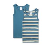Sanetta Jungen-Unterhemd (Doppelpack) Blau | Hochwertiges und nachhaltiges Unterhemd für Jungen aus Bio-Baumwolle. Inhalt: 2er Set Unterwäsche für Jungen 092