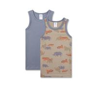 Sanetta Jungen-Unterhemd (Doppelpack) grün | Hochwertiges und nachhaltiges Unterhemd für Jungen aus Bio-Baumwoll-Mix. Inhalt: 2er Set Unterwäsche für Jungen 104