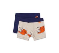 Sanetta Jungen-Unterhose Beige | Hochwertige und nachhaltige Unterhose aus Baumwoll-Mix. Shorts mit Softbund und Anglerfisch-Allover | Inhalt: 2er Set Unterwäsche