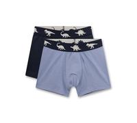 Sanetta Jungen-Unterhose Blau | Hochwertige und nachhaltige einfarbige Shorts aus Baumwoll-Mix mit Webbund | 2er Set