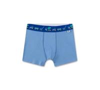 Sanetta Jungen-Unterhose Blau | Hochwertige und nachhaltige Unterhose aus Bio-Baumwoll-Mix. Shorts mit Webbund und Baustellen-Motiven | Unterwäsche