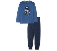 Sanetta Jungen Weites Bein Zweiteiliger Schlafanzug Pyjama Long 244454, Einfarbig, Gr. 164, Blau (Ink Blue 50096)
