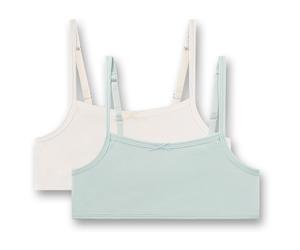 Sanetta - Kid's Doppelpack Bustier 349463 - Alltagsunterwäsche, Gr. 140, grau/weiß (Skylight)