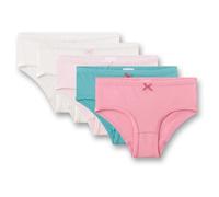 Sanetta Mädchen-Hüftslip (Fünferpack) rosa, weiß & türkis | Hochwertige und nachhaltige Unterhose für Mädchen aus Baumwoll-Mix.