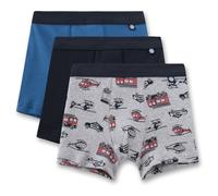 Sanetta - Kid's Set Shorts 337306 3-Pack - Unterhose, Gr. 128, grau/blau (BrightGreyMelange)
