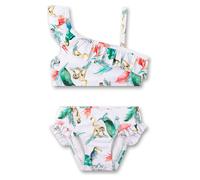 Sanetta Mädchen-Bikini Off-White asymmetrisch Dschungel | Bequemer und anschmiegsamer Bikini aus Polyamid-Mix für Mädchen. Bademode für Kinder