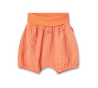 Sanetta Mädchen-Shorts Orange | Praktische und bequeme Musselin Shorts aus Bio-Baumwolle für Mädchen. Hose mit Umschlagbund und Knopfleiste | Baby Bekleidung