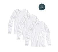 Sanetta Kinder Unterhemd, 3er Pack - Longsleeve, Shirt, Cotton, unisex, einfarbig Weiß 152