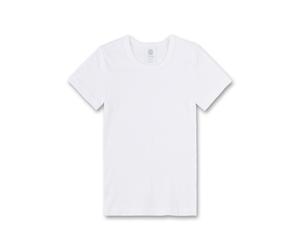 Sanetta Kinder Unterhemd - T-Shirt, Kurzarm, Baumwolle, unisex, einfarbig Weiß 128
