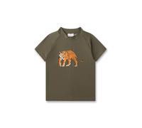 Sanetta Kinder UV Shirt Kurzarm grün Tiger | Praktisches und schützendes Badeshirt aus recyceltem Polyester-Mix für Jungen. Bademode für Kinder