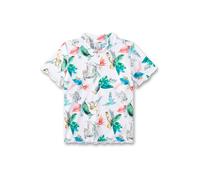 Sanetta Kinder UV Shirt Kurzarm Off-White Dschungel | Praktisches und schützendes Badeshirt aus Polyamid-Mix für Mädchen. Bademode für Kinder