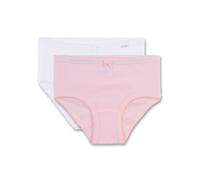 Sanetta Mädchen 2er Pack Hipslip - Slip, Unterhose, einfarbig Weiß/Rosa 116