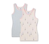 Sanetta - Kid's Girls Modern Mainstream Doppelpack Shirt - Top, Gr. 128, weiß (SheerPink)