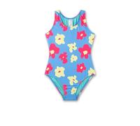 Sanetta Mädchen-Badeanzug blau Blumen | Bequemer und praktischer Badeanzug aus recyceltem Polyester-Mix für Mädchen. Bademode für Kinder 164
