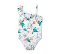 Sanetta Mädchen-Badeanzug Off-White asymmetrisch | Bequemer und praktischer Badeanzug aus Polyamid-Mix für Mädchen. Bademode für Kinder