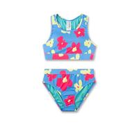 Sanetta Mädchen-Bikini blau Blumen | Bequemer und anschmiegsamer Bikini aus recyceltem Polyester-Mix für Mädchen. Bademode für Kinder