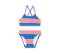 Sanetta Mädchen-Bikini blau gestreift | Bequemer und anschmiegsamer Bikini aus recyceltem Polyester-Mix für Mädchen. Bademode für Kinder