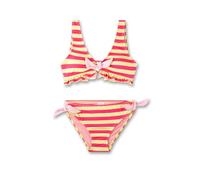 Sanetta Mädchen-Bikini gelb Streifen | Bequemer und anschmiegsamer Bikini aus recyceltem Polyester-Mix für Mädchen. Bademode für Kinder