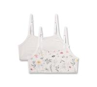 Sanetta Mädchen-Bustier (Doppelpack) beige Blumen | Bequemes und angenehmes Bustier für Mädchen aus Baumwoll-Modal-Mix.