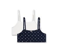 Sanetta Mädchen-Bustier (Doppelpack) Dunkelblau und Off-White | Bequemes und angenehmes Bustier für Mädchen aus Baumwoll-Mix. Inhalt: 2er Set Unterwäsche für Mädchen 140