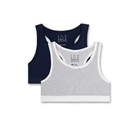 Sanetta Mädchen-Bustier (Doppelpack) Off-White und dunkelblau Ringel | Bequem, weich & formstabil. | Inhalt: 2er-Set Mädchen Bustier