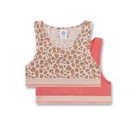 Sanetta Mädchen-Bustier Doppelpack aus Baumwolle – rosa & orange Leo-Print