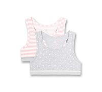 Sanetta Mädchen Bustier Im Doppelpack Grau Sport-BH, Hellgrau Melange, 164 EU