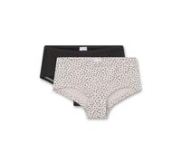 Sanetta Mädchen-Cutbrief (Doppelpack) Schwarz & Beige | Hochwertige und nachhaltige Unterhose für Mädchen aus Bio-Baumwolle. Inhalt: 2er Set Unterwäsche für Mädchen