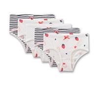 Panty SANETTA "Slip Hipslip 5P 5er Pack", Mädchen, Gr. 128, bunt (weiß, schwarz, rot), Obermaterial: 95% Baumwolle CO. 5% Elasthan EL., Unterhosen Panty (60422205-128) weiß, schwarz, rot