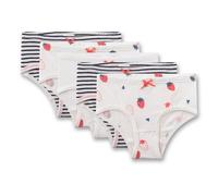 Sanetta Mädchen Hipslips, 5er Pack - Kids, Slips, Single Jersey, Baumwollmischung Weiß/Schwarz/Rot 116