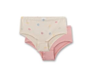 Sanetta Mädchen-Hipster (Doppelpack) rosa & beige Dots - 116 / rosa/beige dots / 95% Baumwolle 5% Elasthan