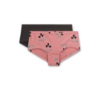Sanetta Mädchen-Hipster (Doppelpack) schwarz & rosa Blumen | Hochwertige und nachhaltige Unterhose für Mädchen aus Baumwoll-Mix.