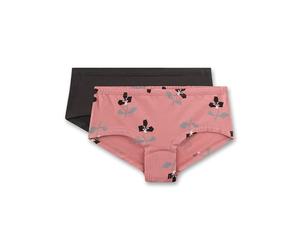 Sanetta Mädchen-Hipster (Doppelpack) schwarz & rosa Blumen | Hochwertige und nachhaltige Unterhose für Mädchen aus Baumwoll-Mix.