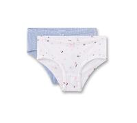Sanetta Mädchen-Hüftslip (Doppelpack) blau & weiß Gemustert | Hochwertige und nachhaltige Unterhose für Mädchen aus Baumwoll-Mix.
