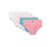 Sanetta Mädchen-Hüftslip (Fünferpack) rosa, weiß & türkis | Hochwertige und nachhaltige Unterhose für Mädchen aus Baumwoll-Mix.